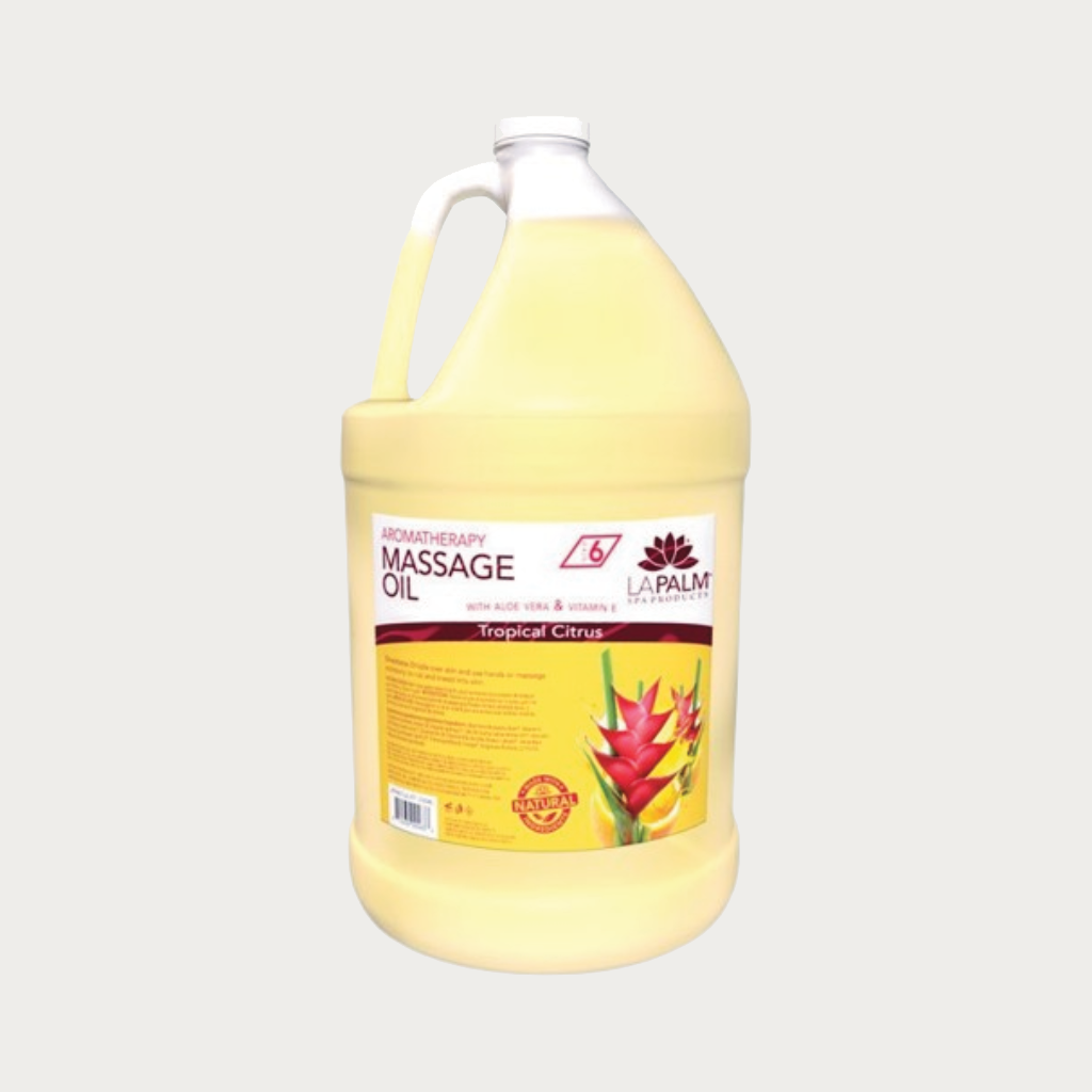 La Palm Aromatherapy Massage Oil Tropical Citrus, 1 Gallon