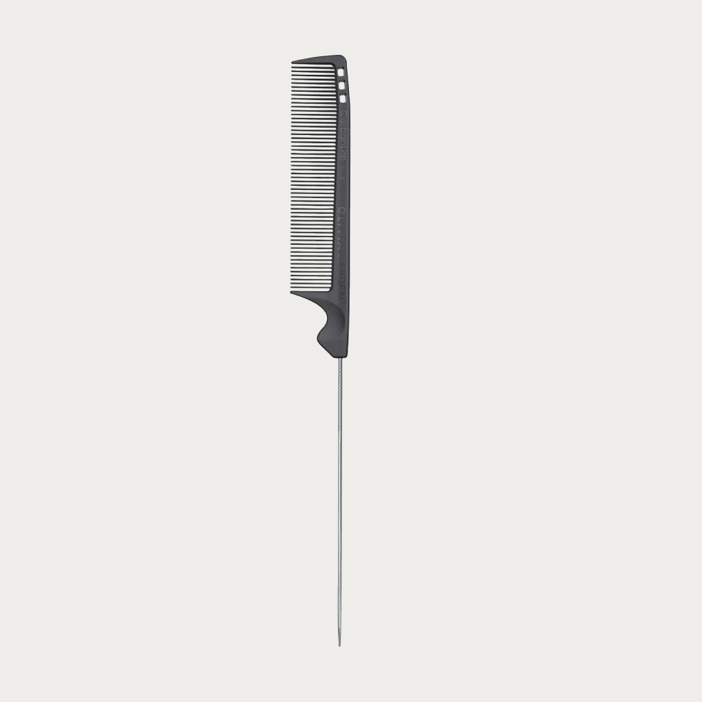 Olivia Garden CarbonLite Metal Tail Comb with Handle