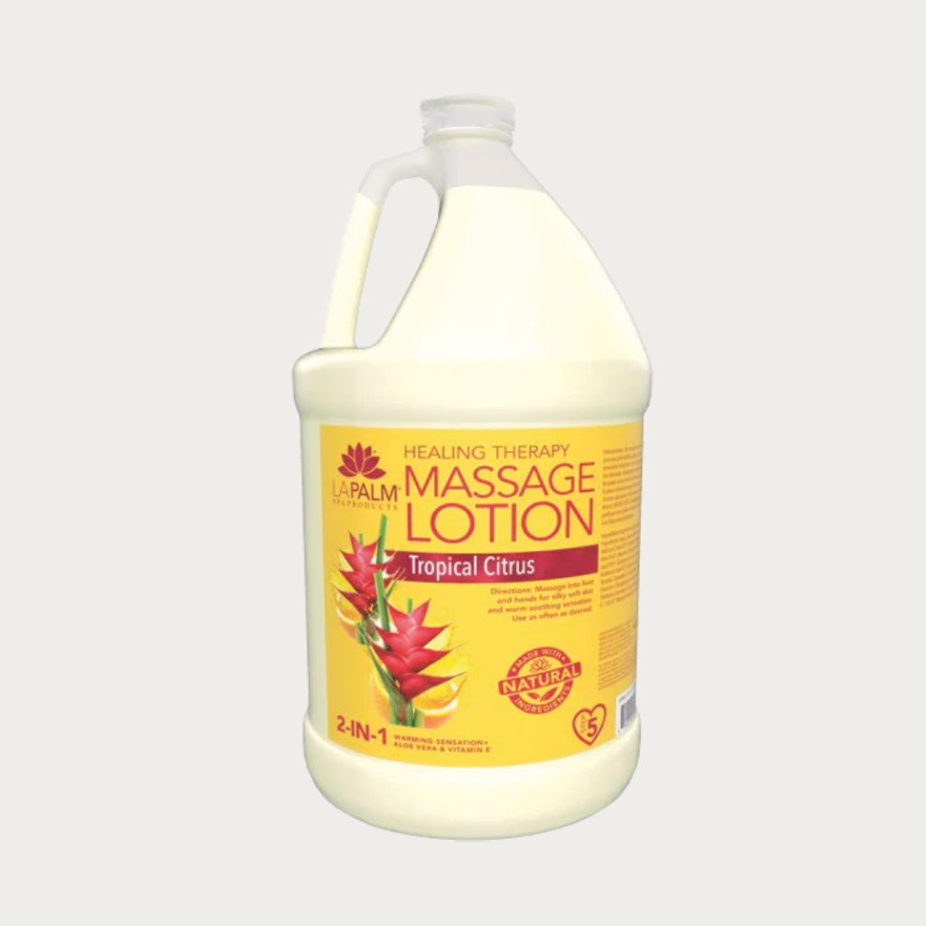 La Palm Healing Therapy Massage Lotion Tropical Citrus, 1 Gallon