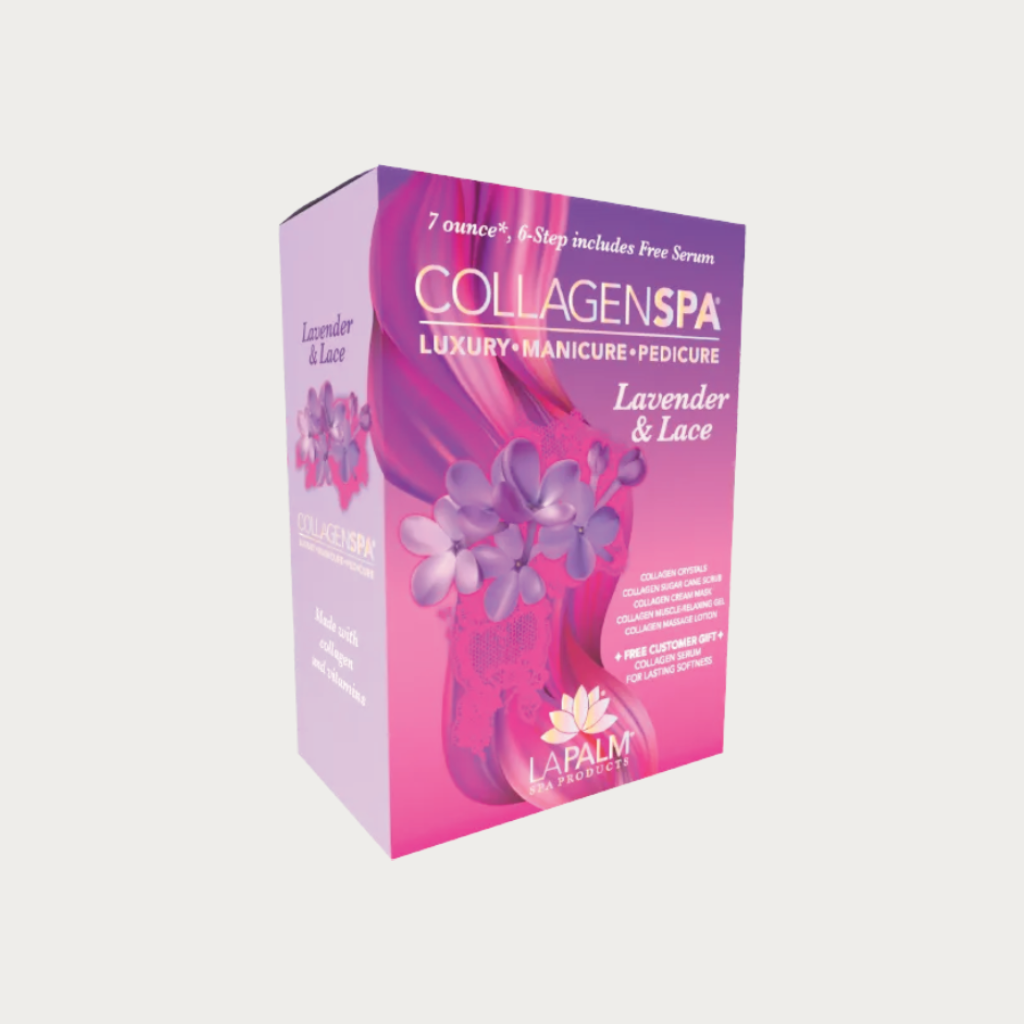 La Palm Collagen Spa 6 Step Manicure/Pedicure Kit Lavender &amp; Lace