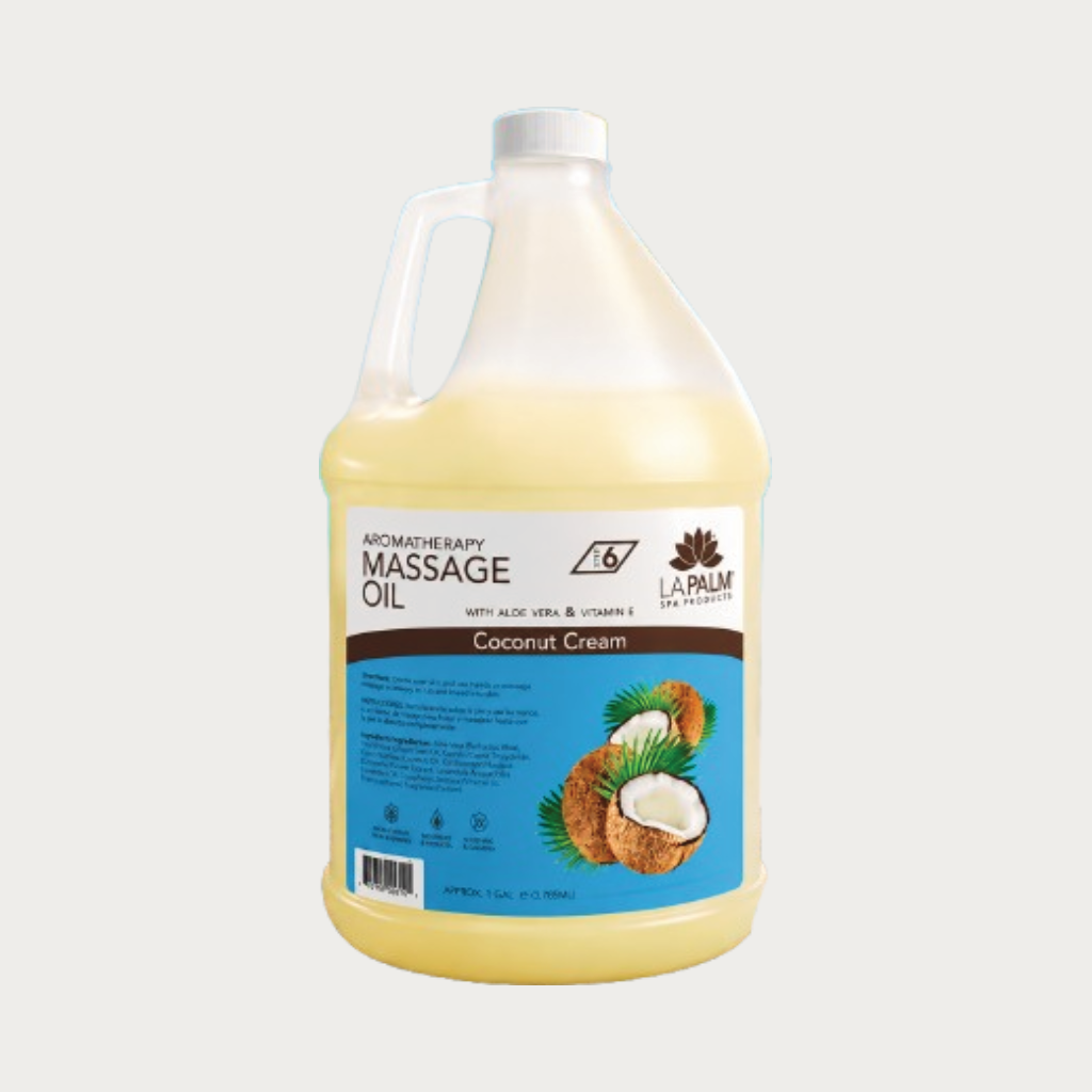 La Palm Aromatherapy Massage Oil Coconut Cream, 1 Gallon