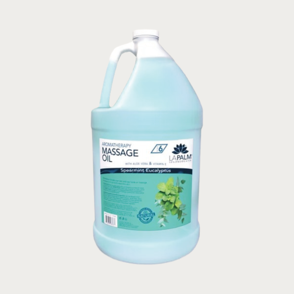 La Palm Aromatherapy Massage Oil Spearmint Eucalyptus, 1 Gallon