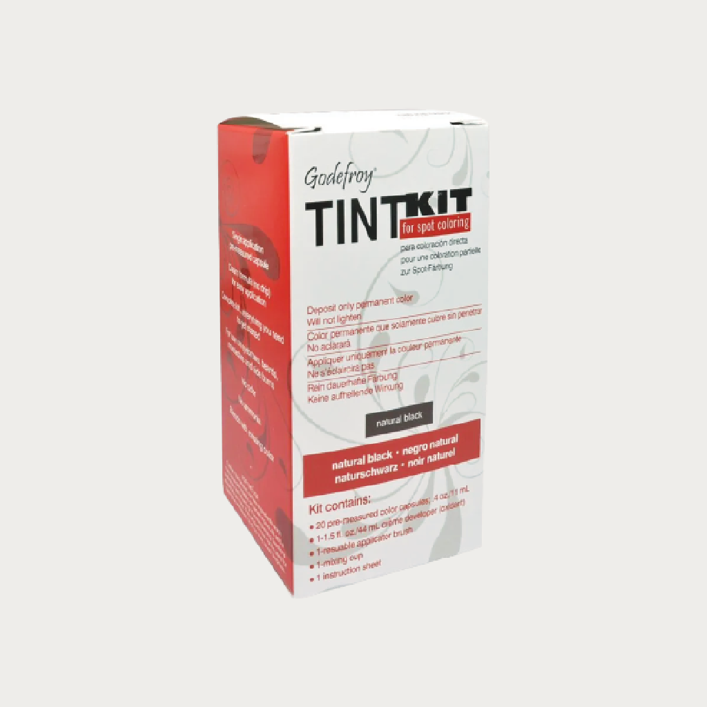 Godefroy Professional Hair Eyebrow Face Spot Coloring Tint Kit 20 Applications, Natural Black