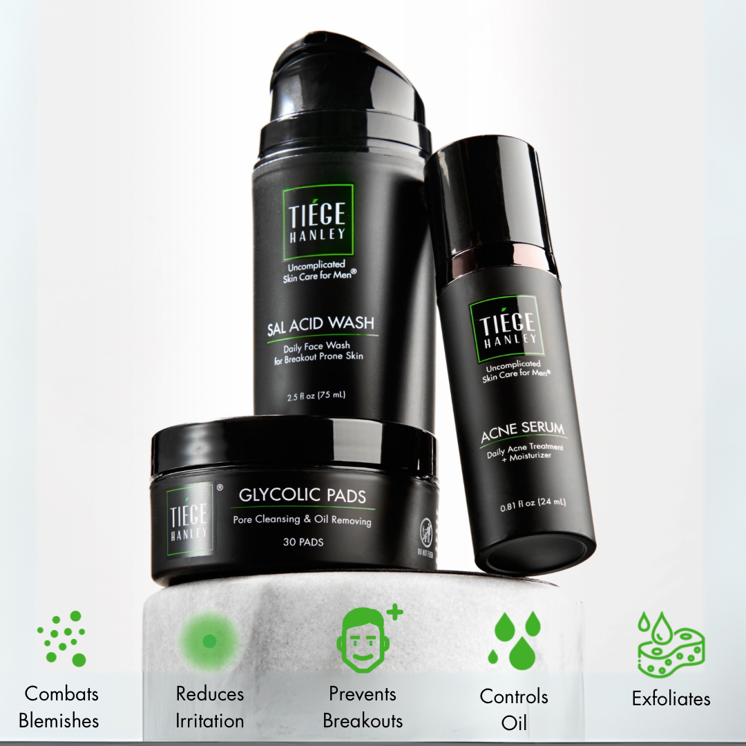 Tiege Hanley The TiegeClear® ACNE Essentials Routine for Men Uses