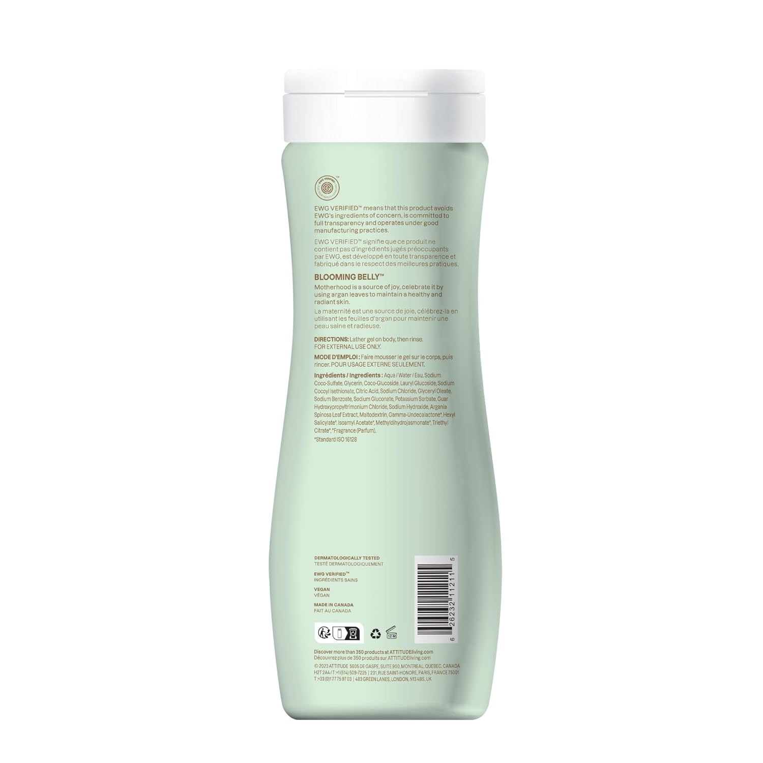 Attitude Blooming Belly Body Wash Argan 16 oz.