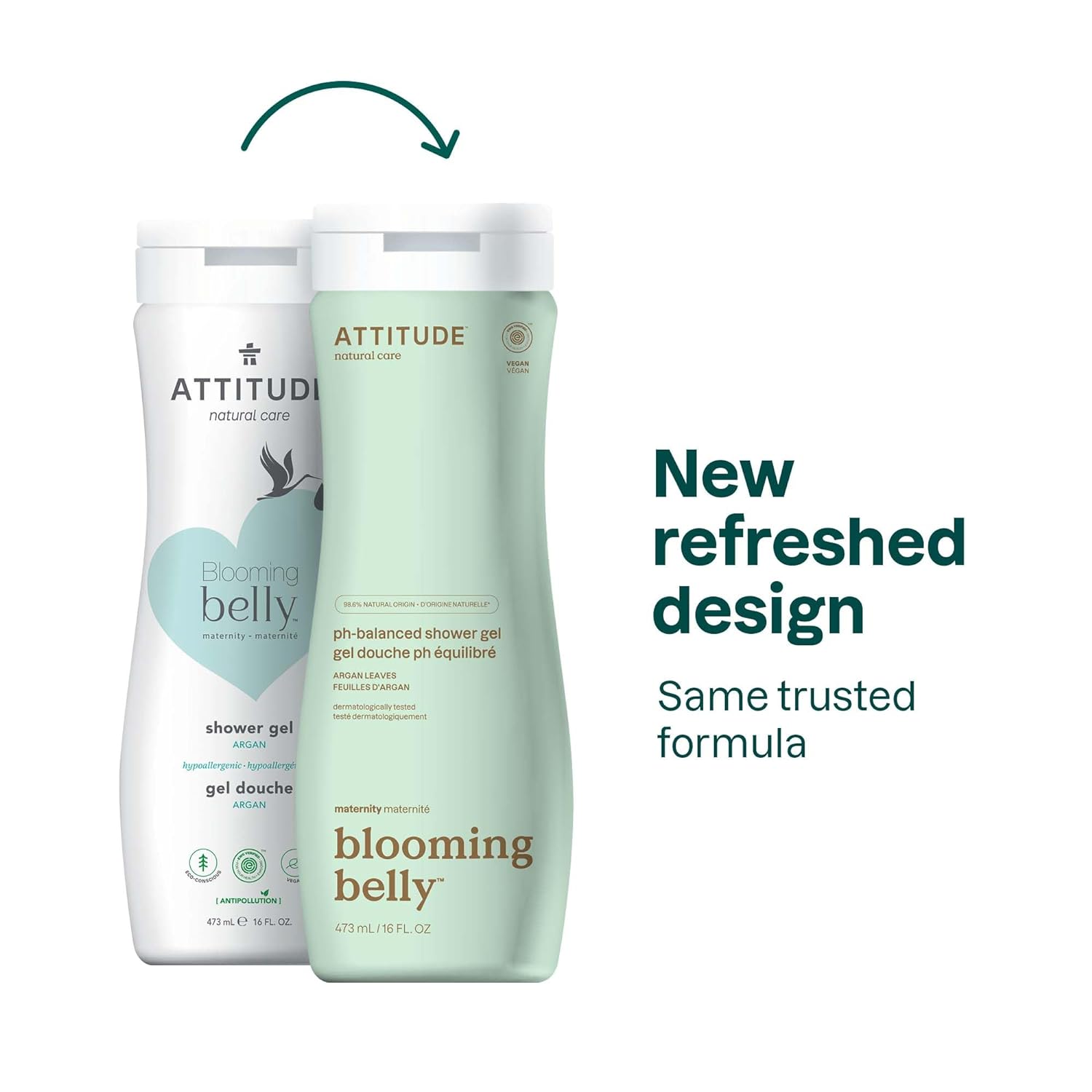 Attitude Blooming Belly Body Wash Argan 16 oz.