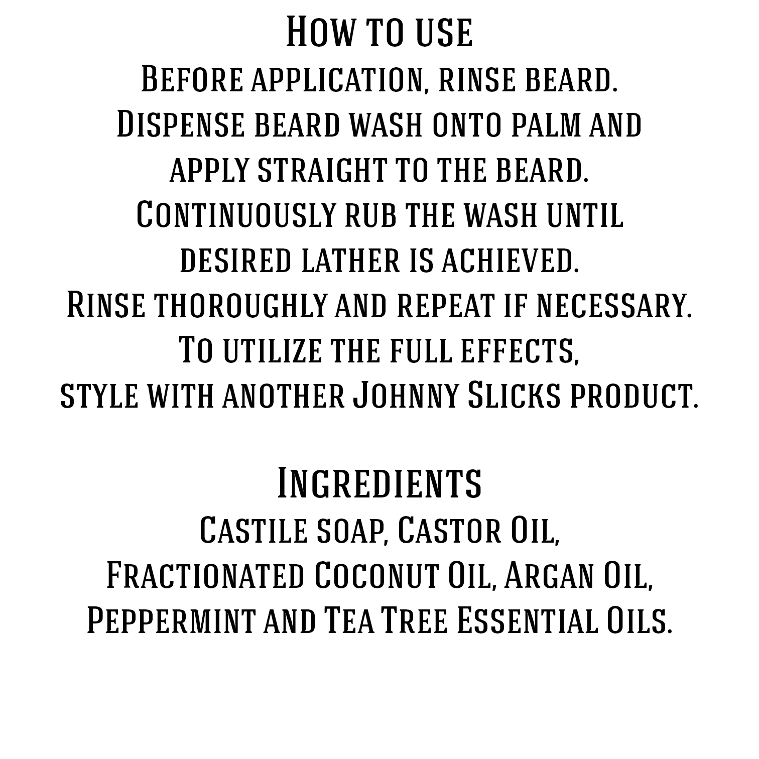 Johnny Slicks Organic Hand Whipped Beard Wash, 8 Oz.