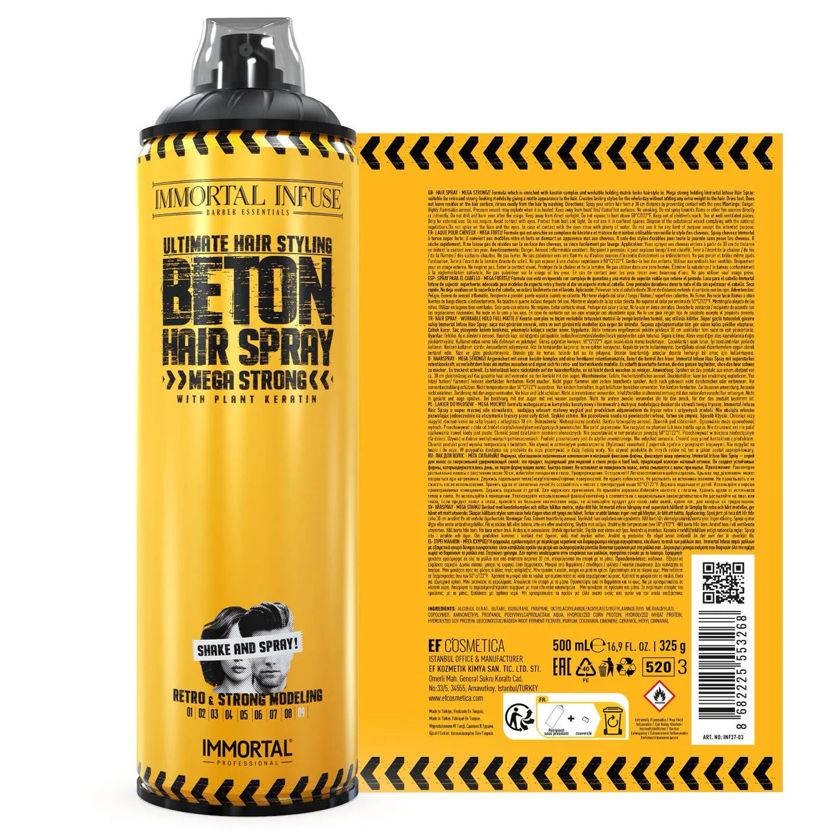 Immortal Beton Hair Spray Mega Strong 16.9 Oz
