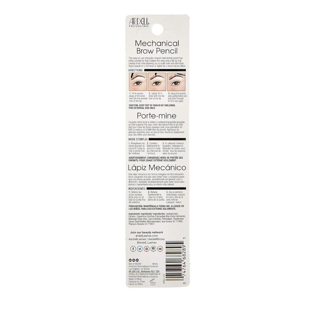 Ardell Brow Pencil - Soft Black Back packaging