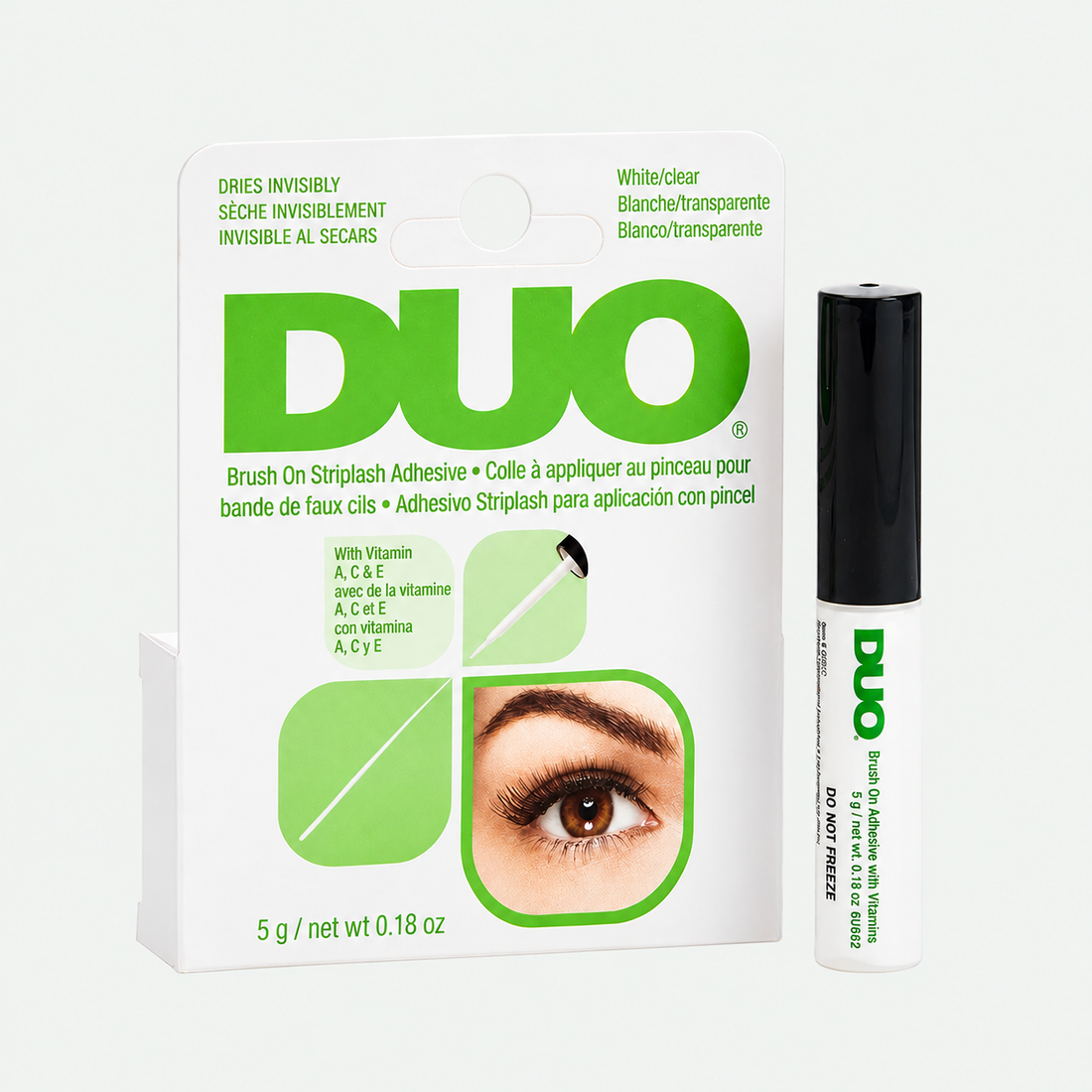 DUO Brush-On Strip Lash Adhesive – White/Clear, 0.18 oz – product packaging