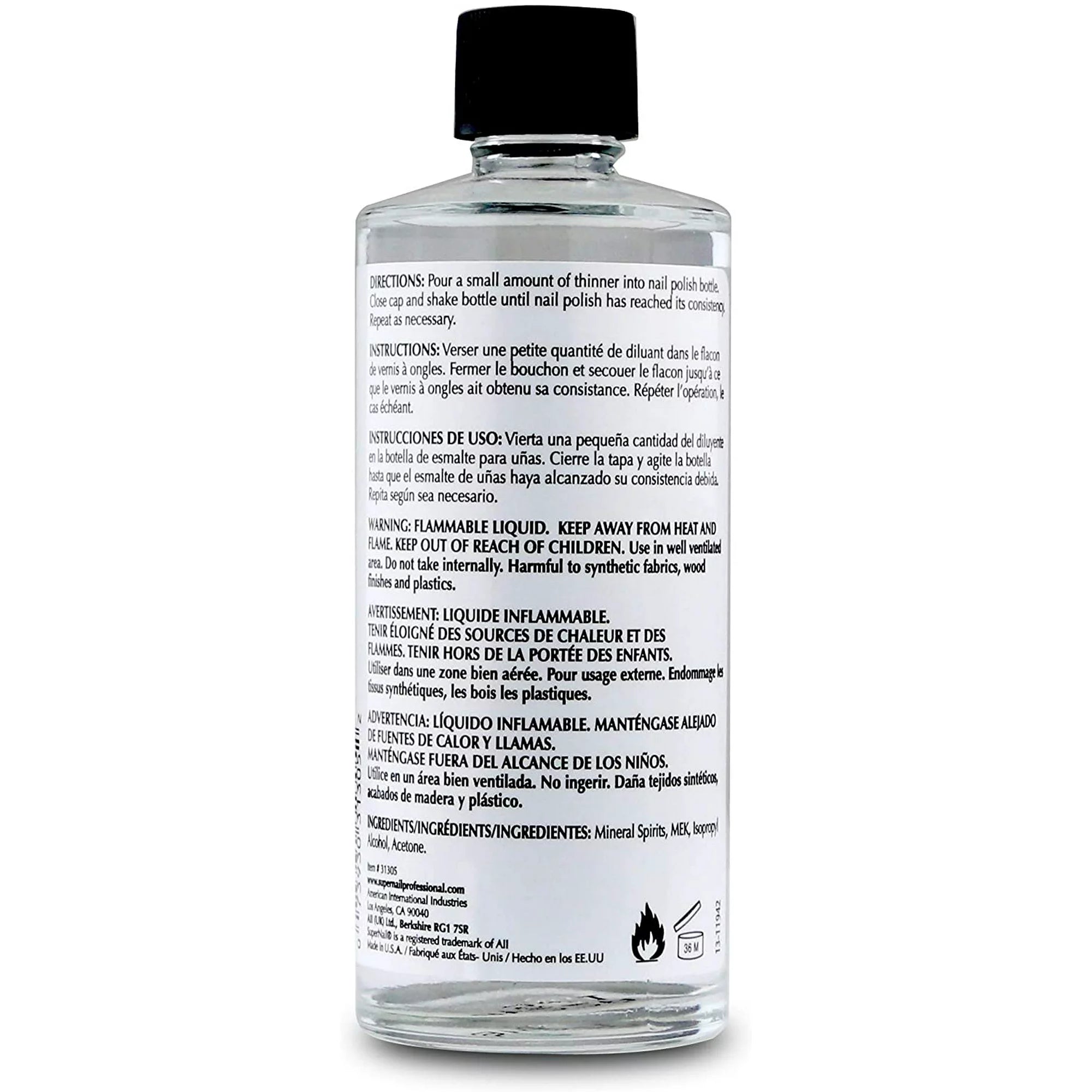 SuperNail Polish Thinner, 4 Oz