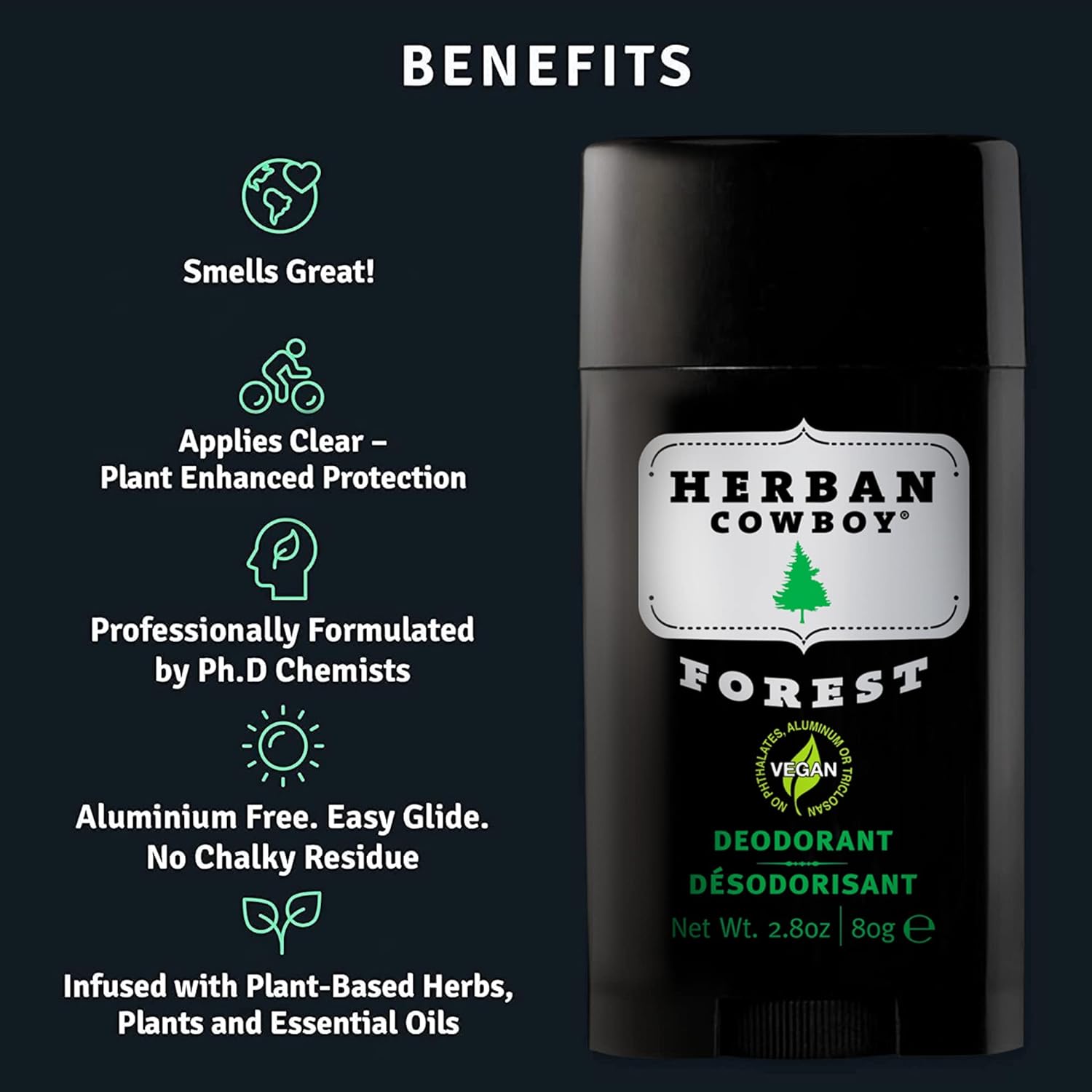 Herban Cowboy Deodorant Forest, 2.8 oz.