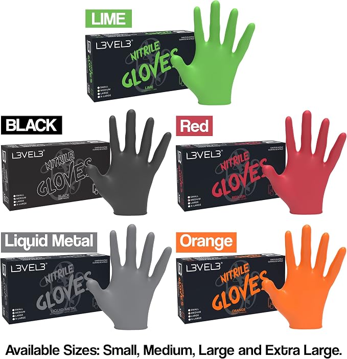 L3VEL3 Nitrile Glove 100 Count, Lime