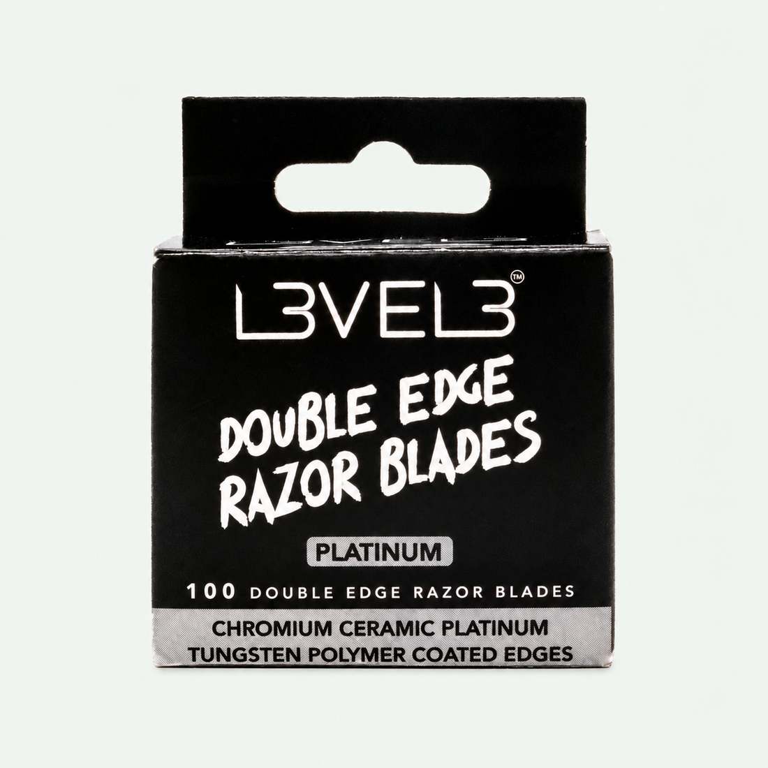 L3VEL3 Platinum Double-Edge Razor Blades – 100 Count – product packaging