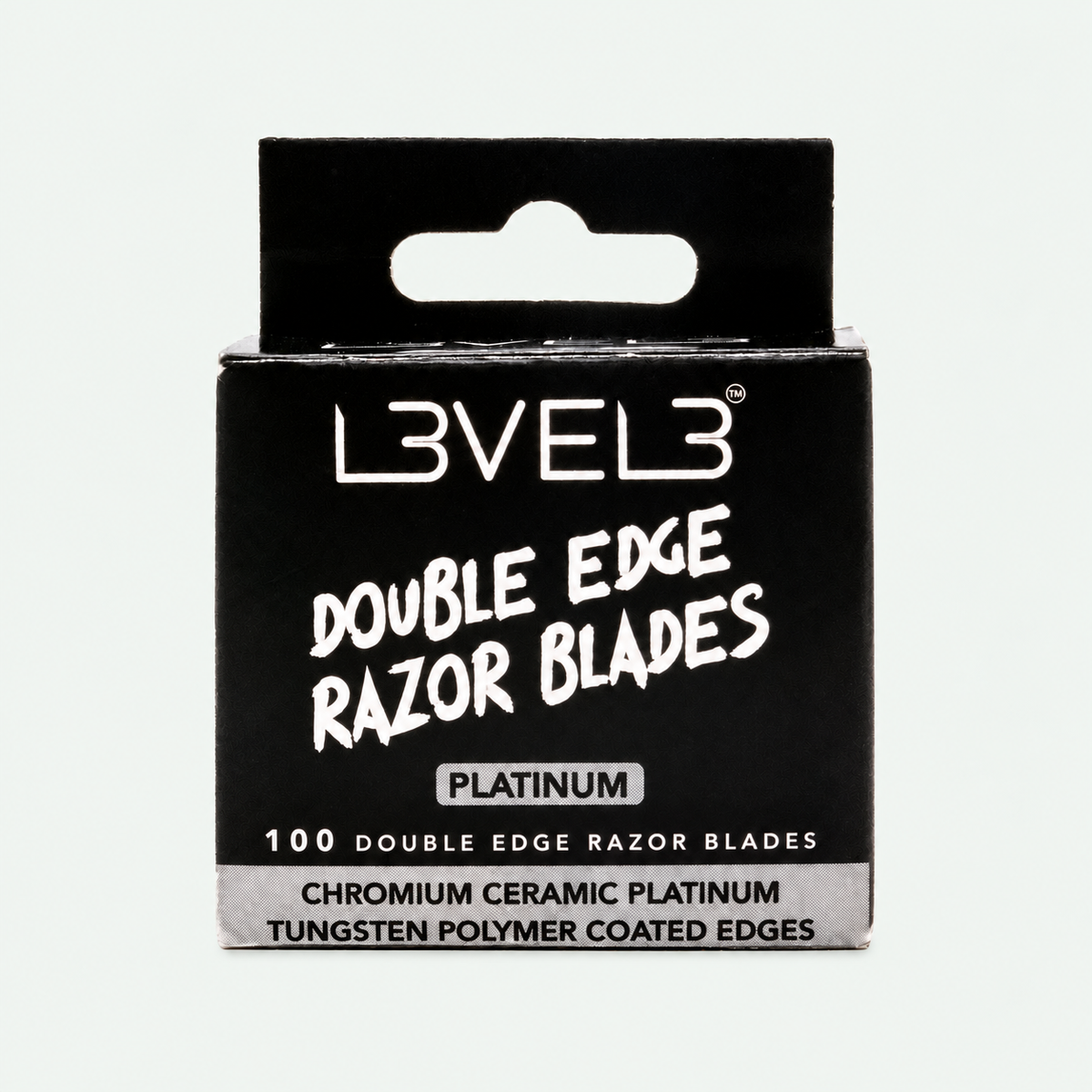 L3VEL3 Platinum Double-Edge Razor Blades – 100 Count – product packaging