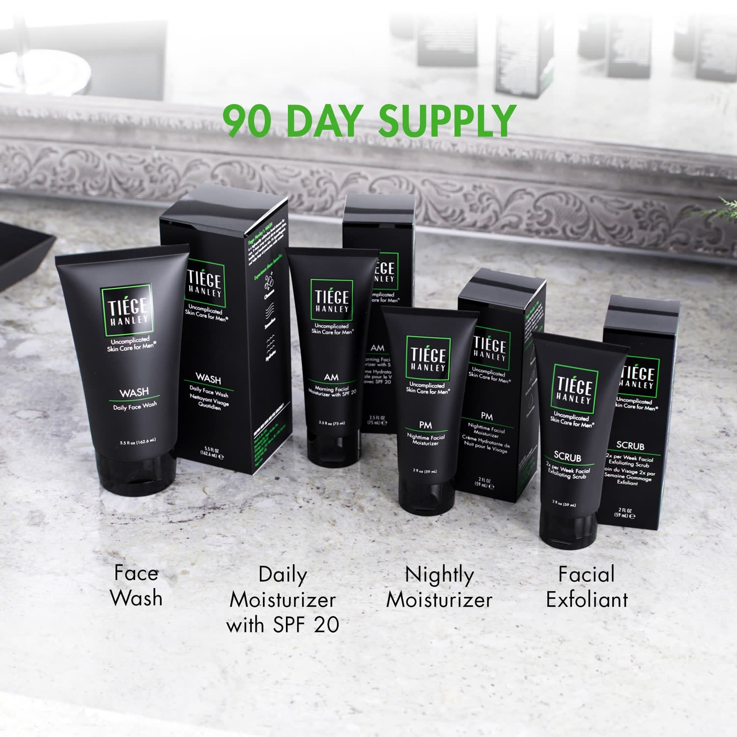 Tiege Hanley The Essential Skin Care Routine for Men 90 Day Supply
